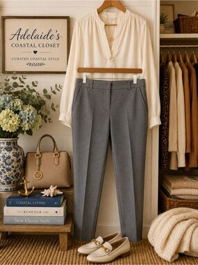Talbots Hampshire Ankle Pants Size 10 Gray Stretch